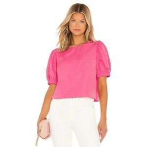Amanda Uprichard Heidi Top Hot Pink Puff Sleeve Revolve S NWOT $167